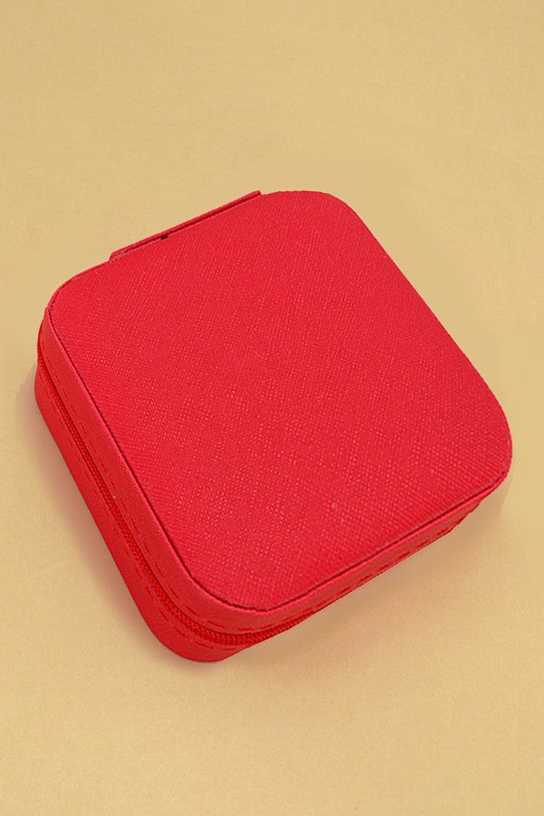 Travel Jewelry Box Organizer Case - Red