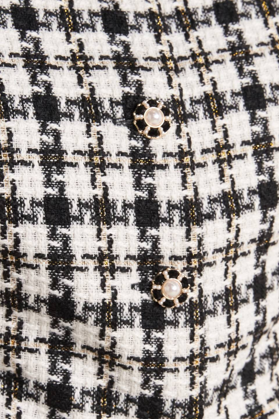 Valerie Pearl Button Front Tweed Cropped Vest - Ivory Multi