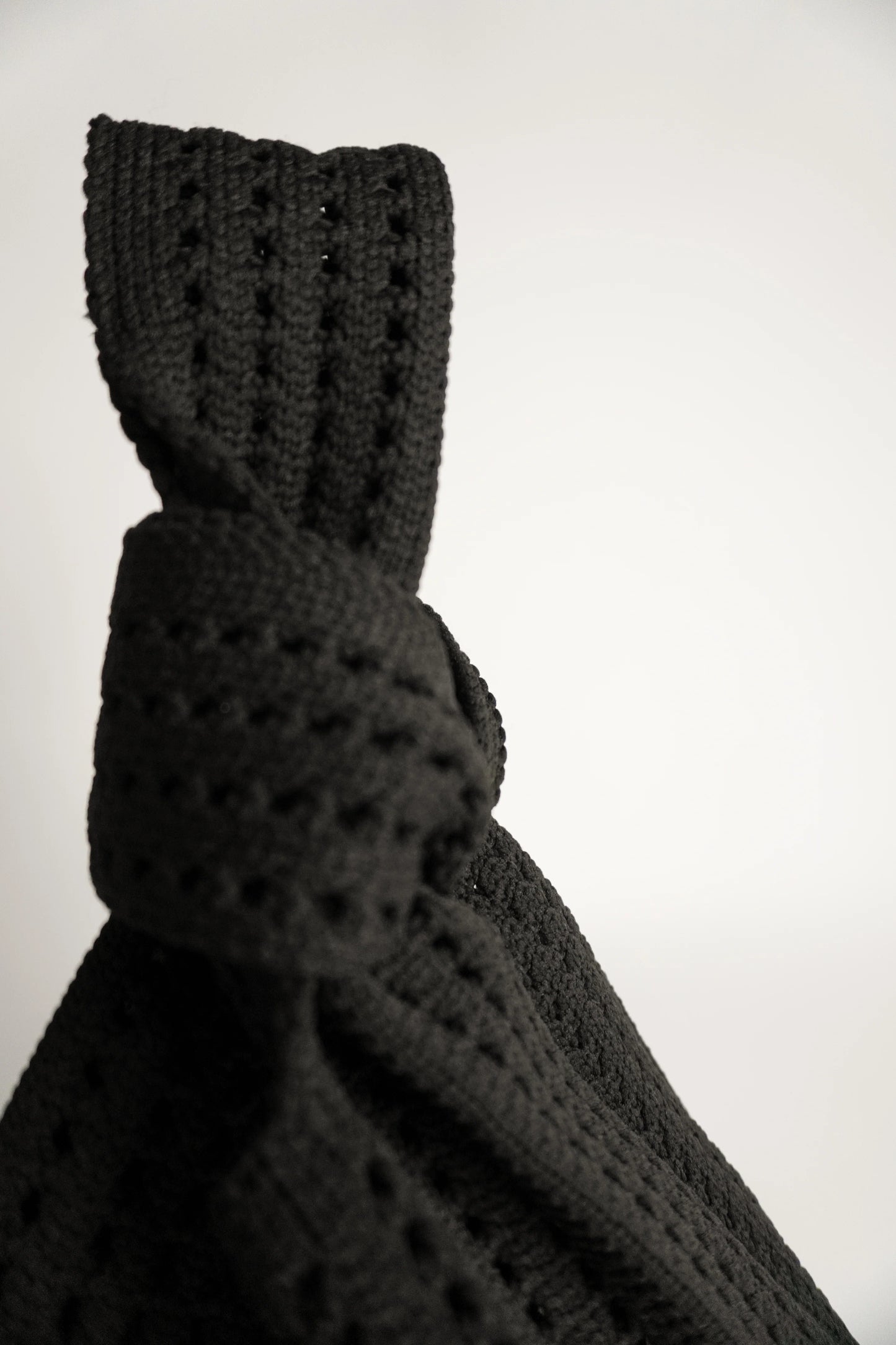 Crochet Top Knot Machine Washable Bag Small - Black