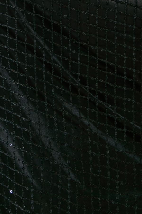 Blair Sequined Net Long Sleeve Slip Dress - Black