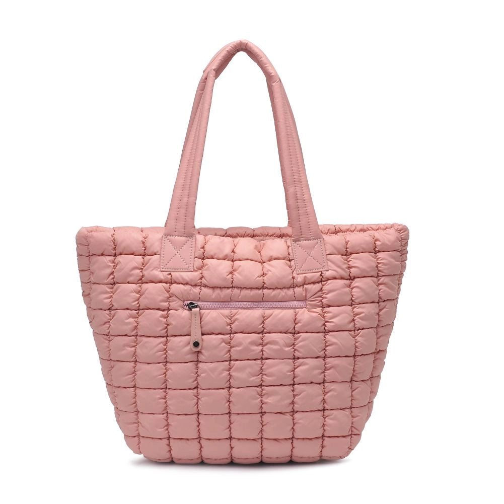 Breakaway Quilted Nylon Puffer Tote - Pastel Pink