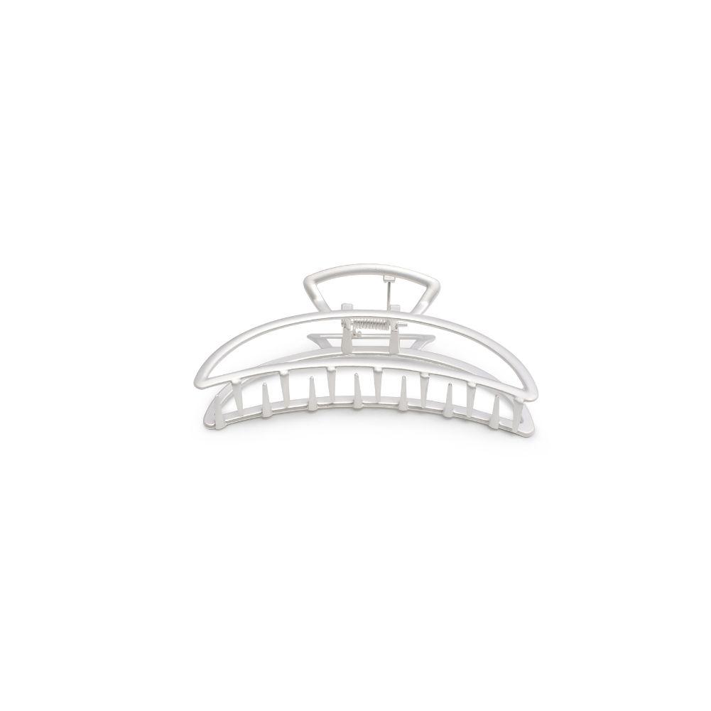 Cutout Metal Large Claw Clip - Matte Silver