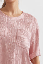 Load image into Gallery viewer, Caroline Wave Textured Short Sleeve Top - Blush Pink

