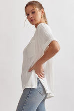 Load image into Gallery viewer, Caroline Wave Textured Short Sleeve Top - White
