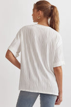 Load image into Gallery viewer, Caroline Wave Textured Short Sleeve Top - White
