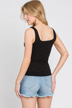 Load image into Gallery viewer, Final Touch Double Layer Square Neck Sleeveless Knit Tank - Black
