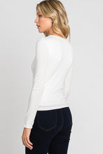 Load image into Gallery viewer, Final Touch Double Layer V-Neck Long Sleeve Knit Top - White
