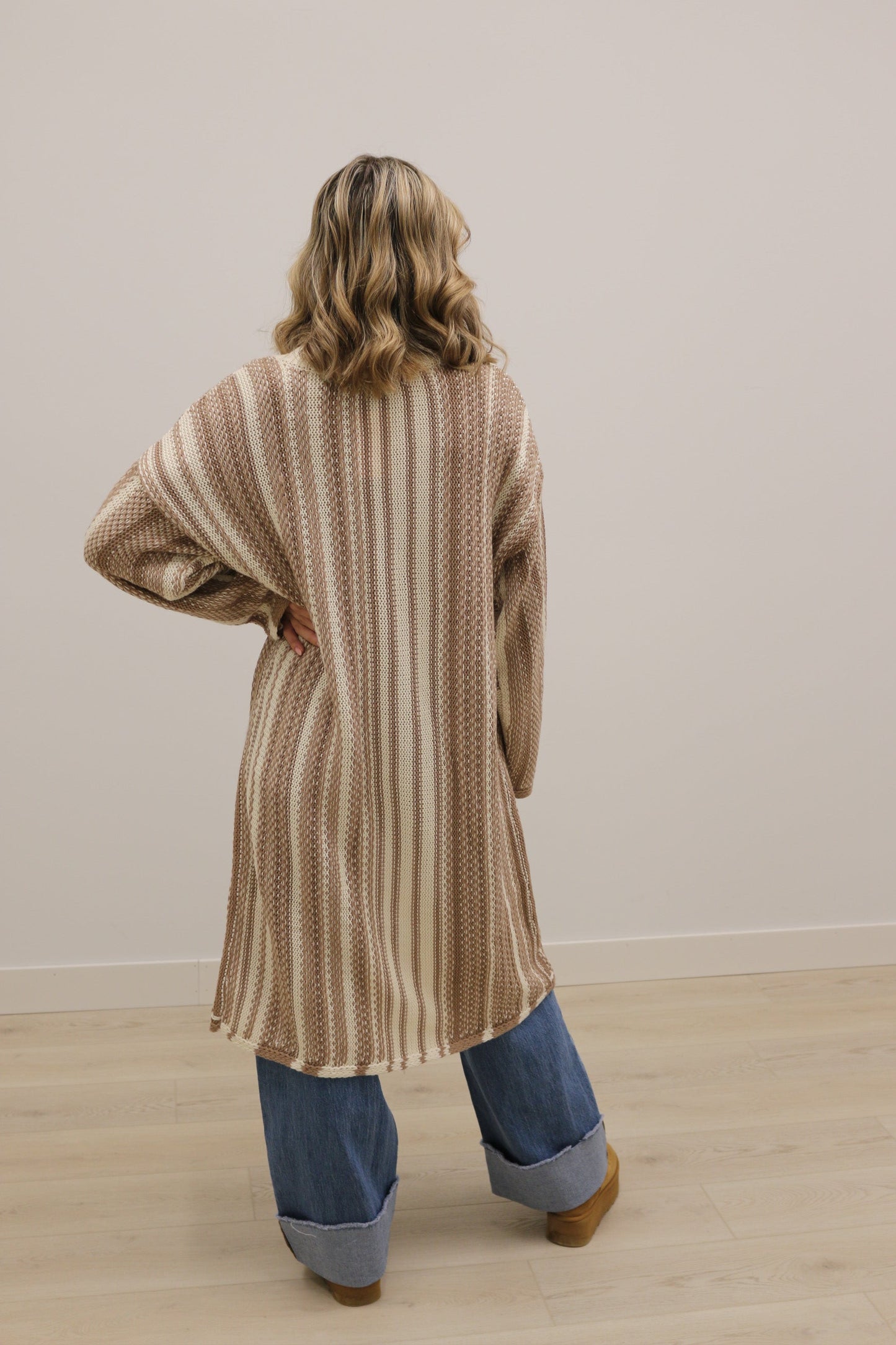 Morgan Long Sleeve Open Front Maxi Cardigan - Mocha