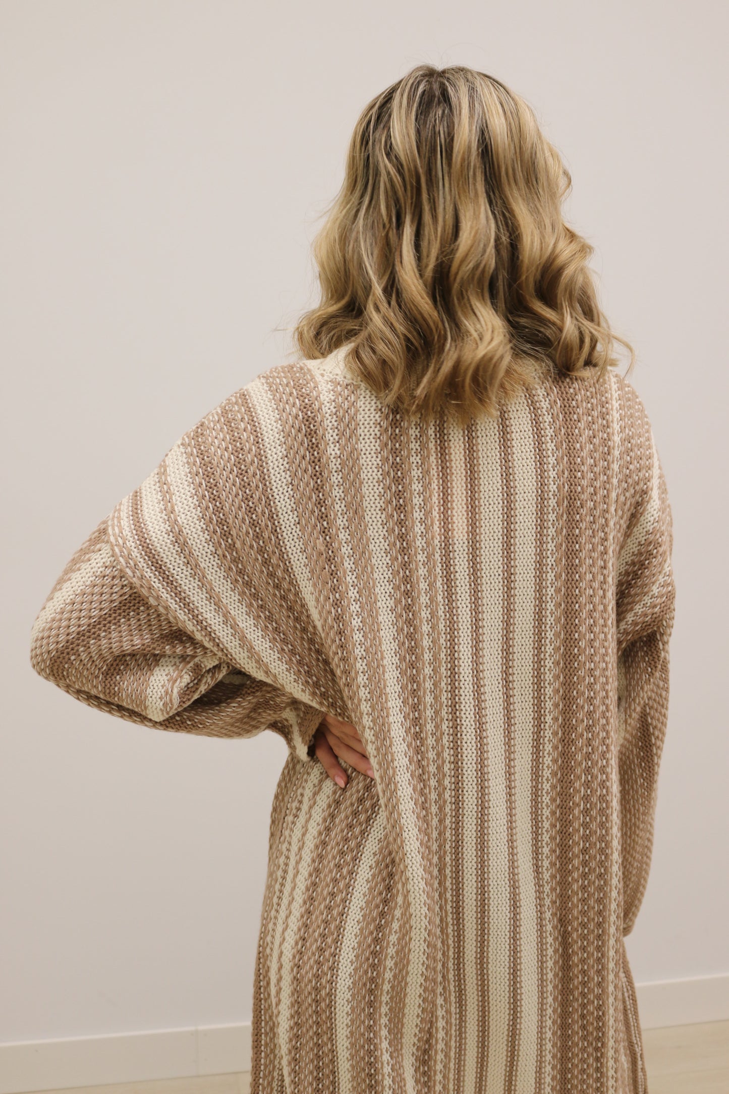 Morgan Long Sleeve Open Front Maxi Cardigan - Mocha