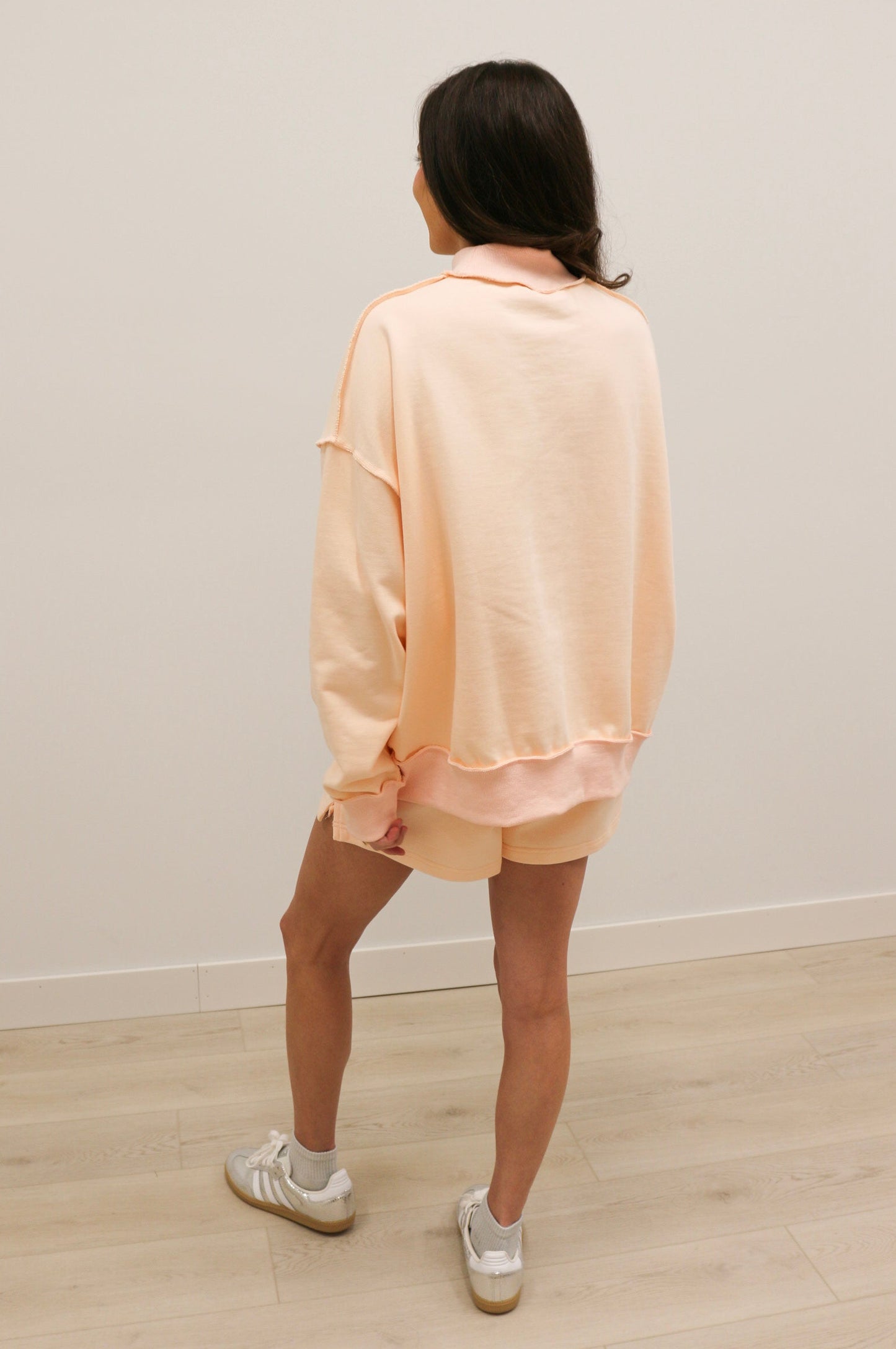 Paige High Waisted Sweat Shorts - Baby Pink