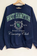 Load image into Gallery viewer, West Hampton Country Club Oversized Long Sleeve Crewneck Sweatshirt - Navy
