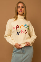 Load image into Gallery viewer, zSALE Apres Ski 3D Letter Long Sleeve Turtleneck Sweater - Ivory Multi
