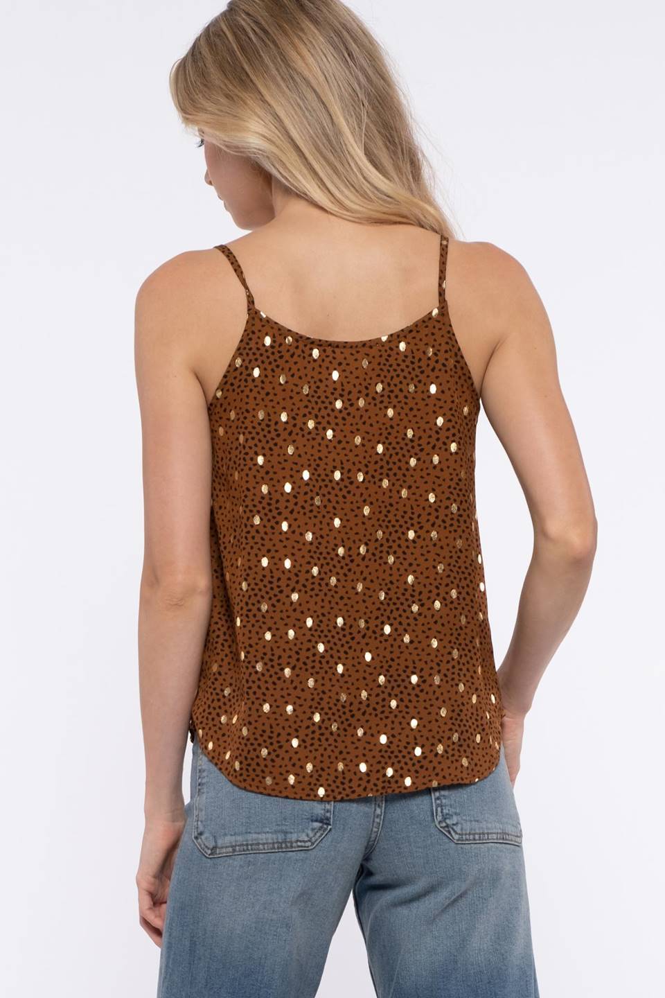 zSALE Brie Gold Speckled Cami - Camel & Black