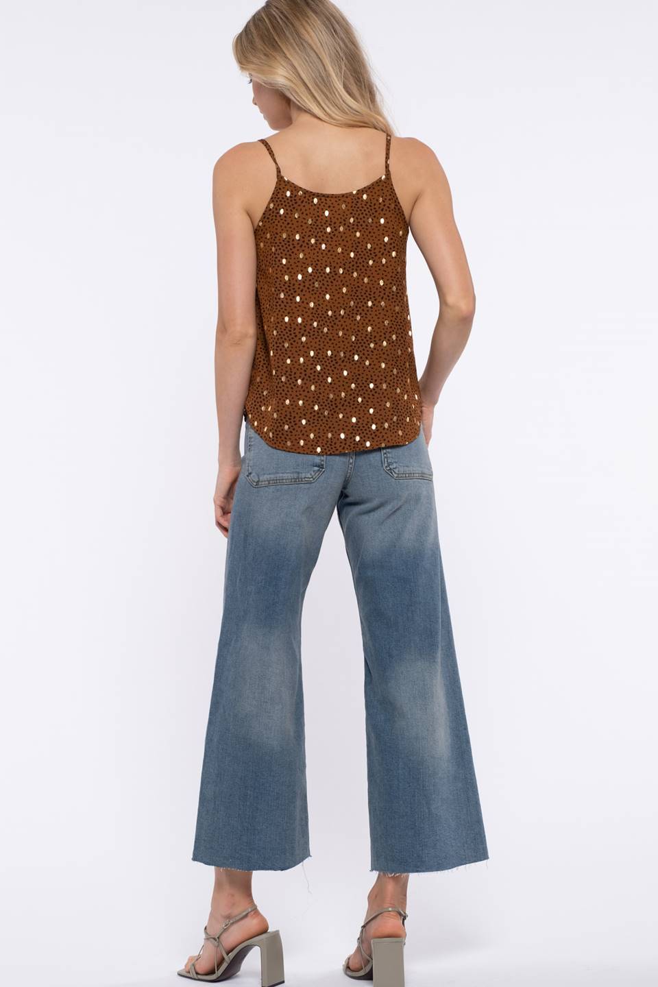 zSALE Brie Gold Speckled Cami - Camel & Black
