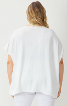 Load image into Gallery viewer, zSALE Curve Everett Essential V-Neck Relaxed Fit Short Sleeve Blouse - Off White
