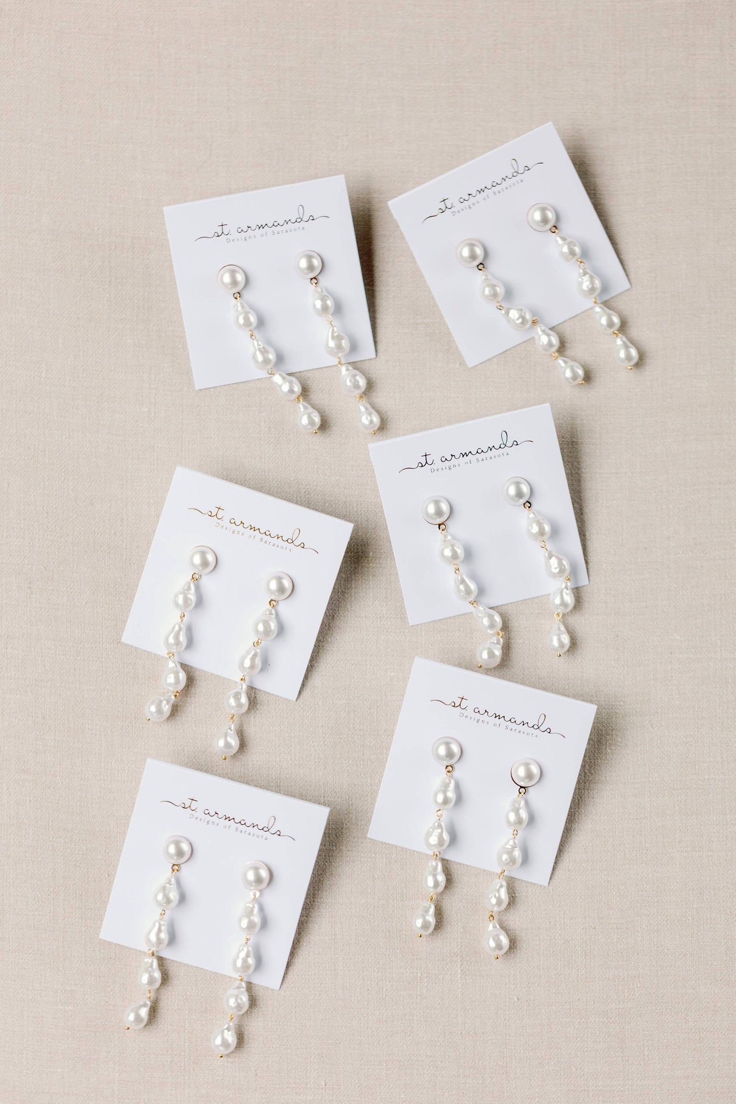 Cascading Pearl Drop Earrings