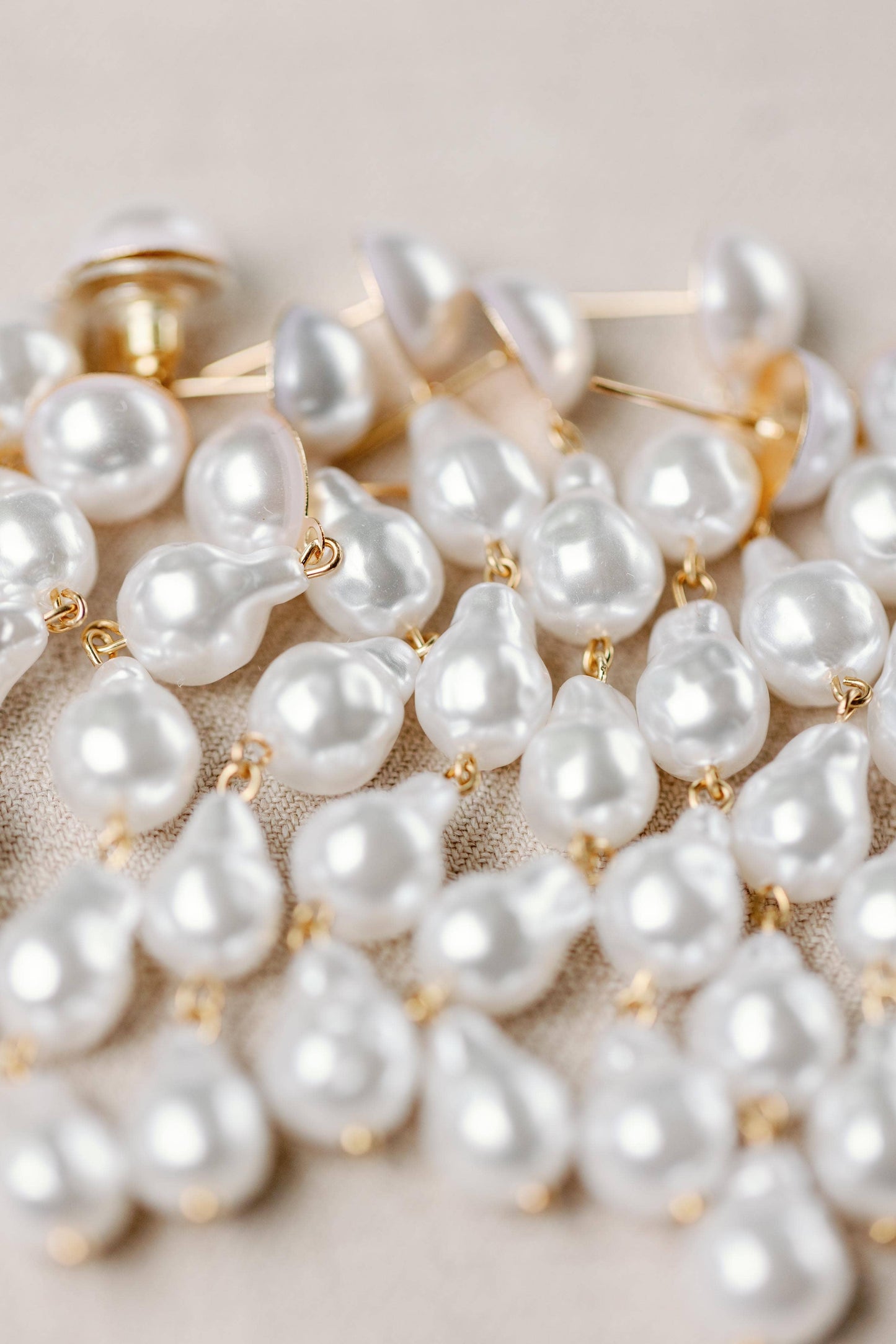 Cascading Pearl Drop Earrings