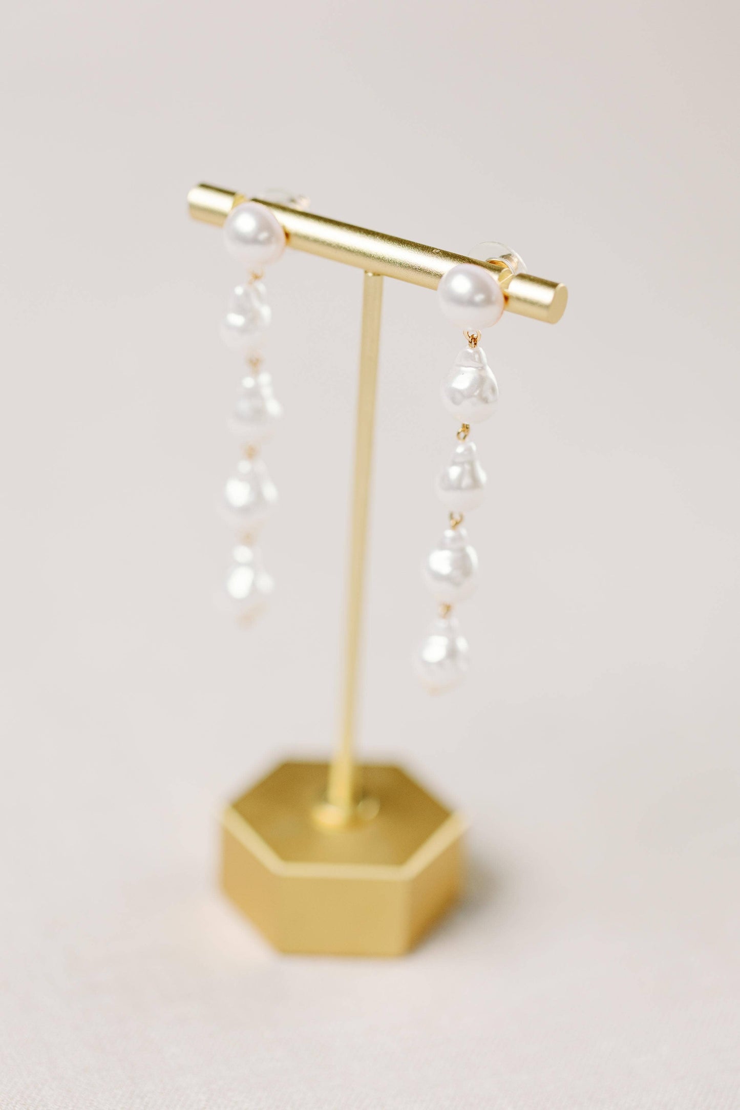 Cascading Pearl Drop Earrings