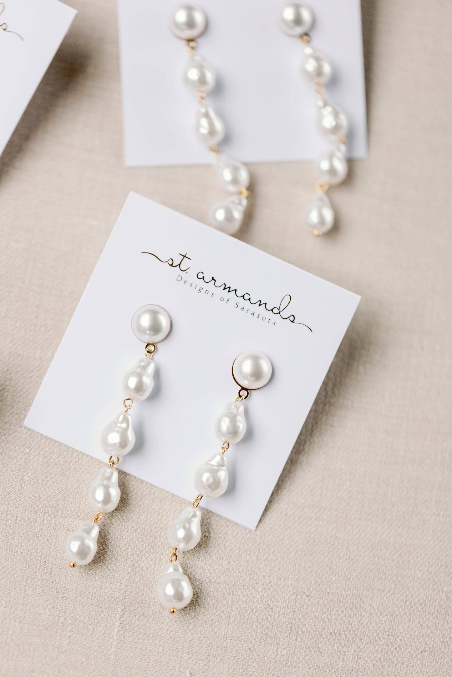 Cascading Pearl Drop Earrings