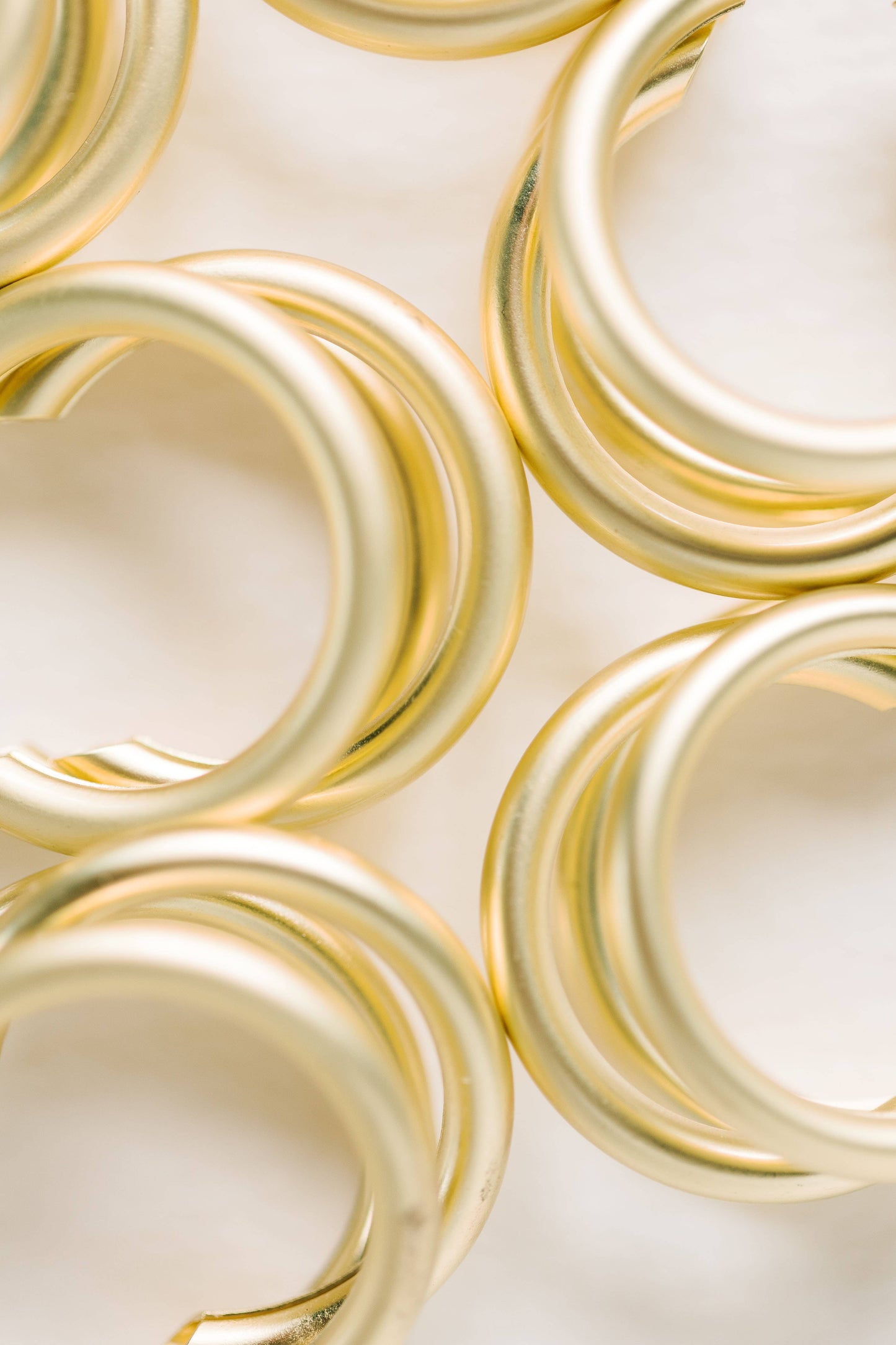 Matte Triple Gold Hoop Earrings