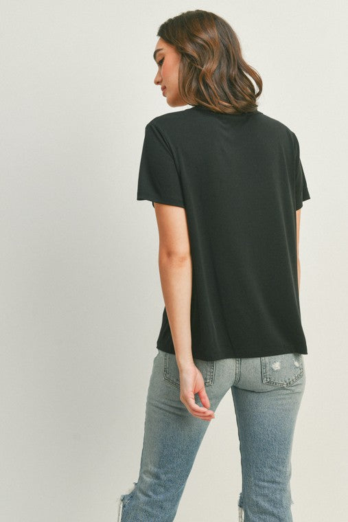 Taylor Essential Knit Pocket Short Sleeve Tee - Black