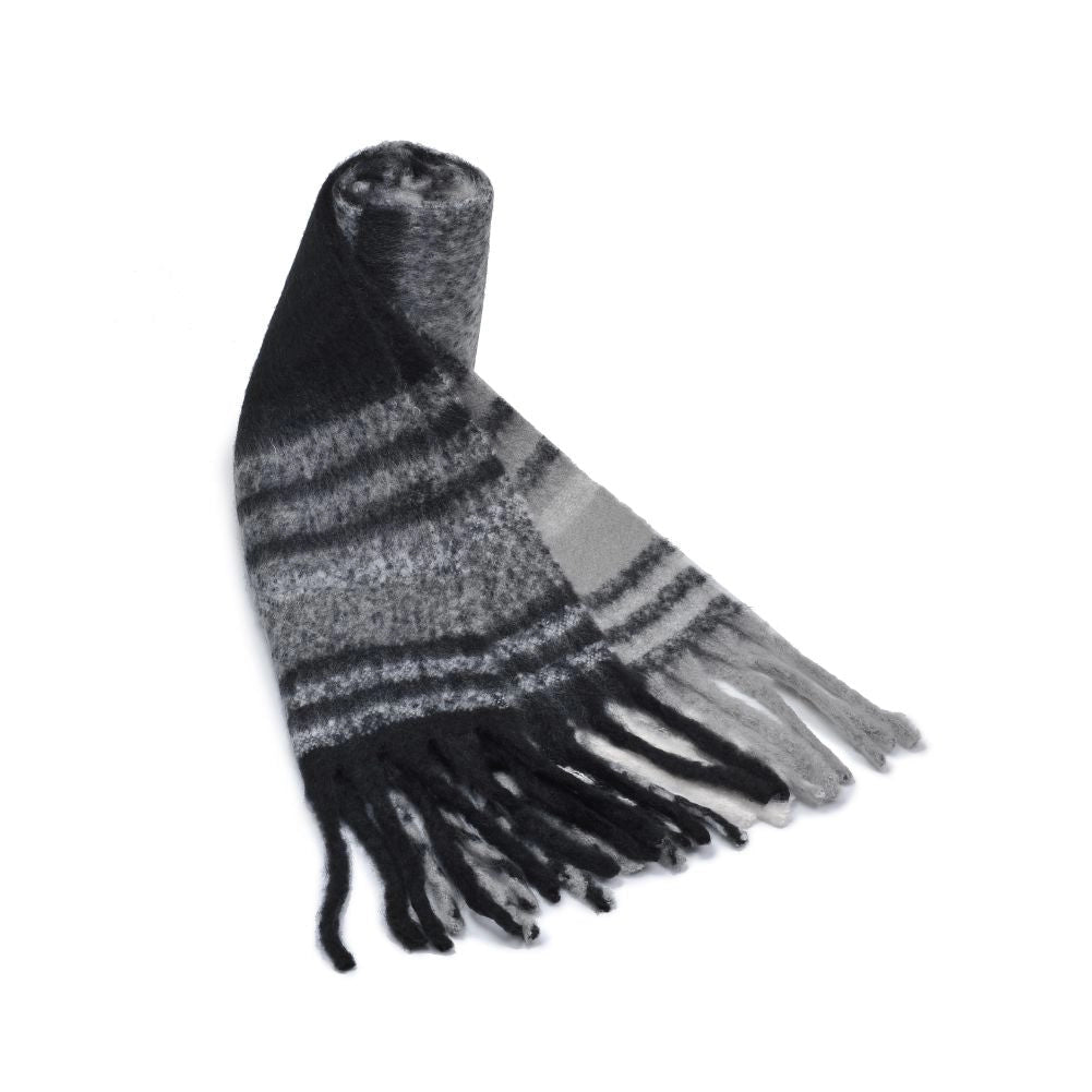 zSALE Kate Oversized Colorblock Plaid Scarf - Grey Multi