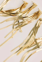 Load image into Gallery viewer, Skinny Gold Cascading Tassel Minimalist Statement Earrings - Gold
