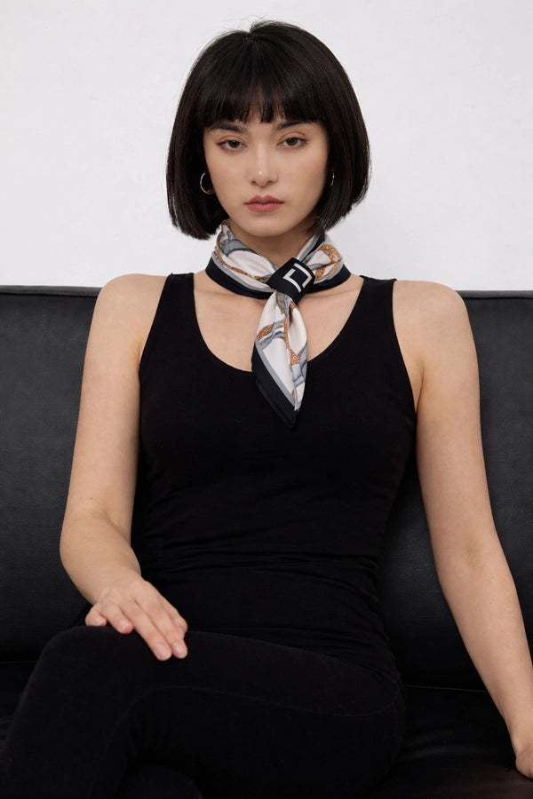 Harness Print Loop Scarf - Black Multi