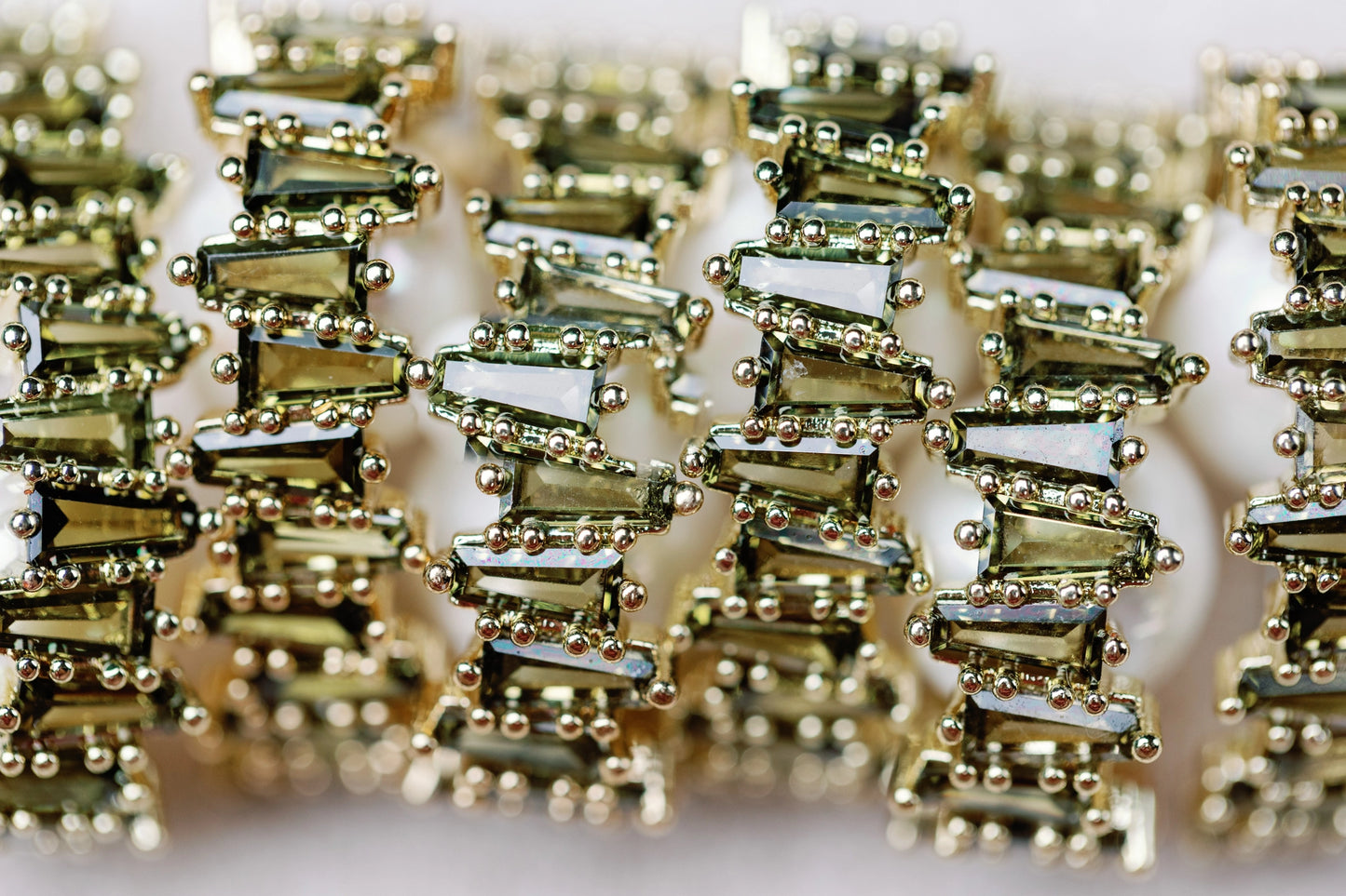 Rhinestone and Pearl Hoop Statement Earrings - Green
