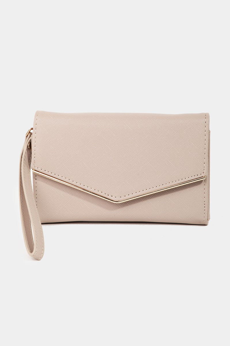 zSALE Envelope Style Wallet Bag - Taupe