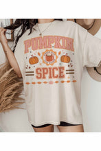 Load image into Gallery viewer, Pumpkin Spice University Fall Oversized Graphic Tee - Sand
