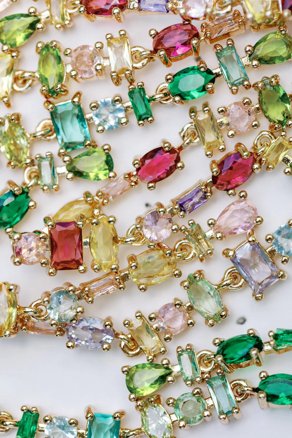 Ombre Crystal Layered Duster Statement Earrings - Jewel Tone