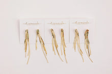 Load image into Gallery viewer, Skinny Gold Cascading Tassel Minimalist Statement Earrings - Gold
