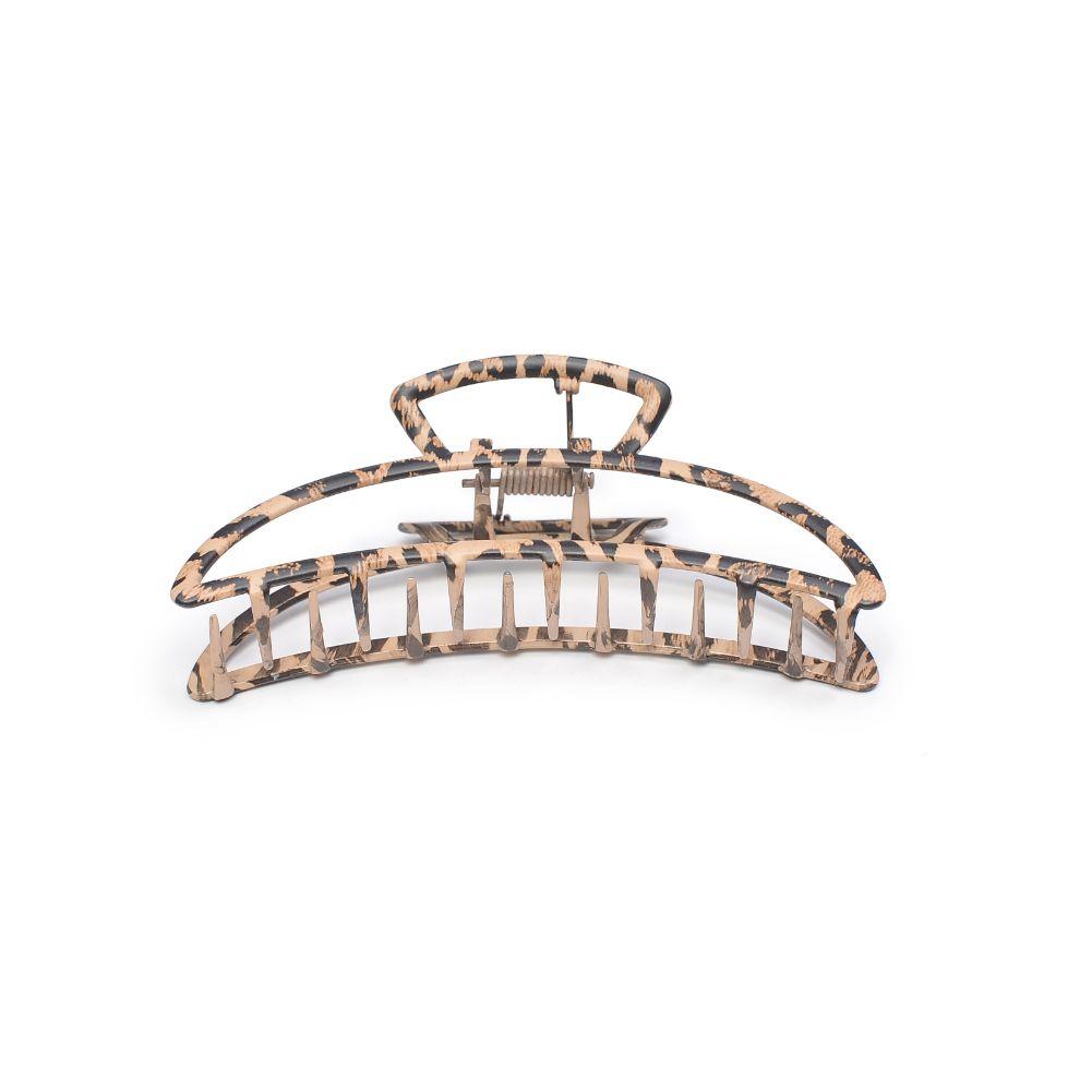 Cutout Metal Large Claw Clip - Leopard Print