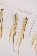 Load image into Gallery viewer, Skinny Gold Cascading Tassel Minimalist Statement Earrings - Gold
