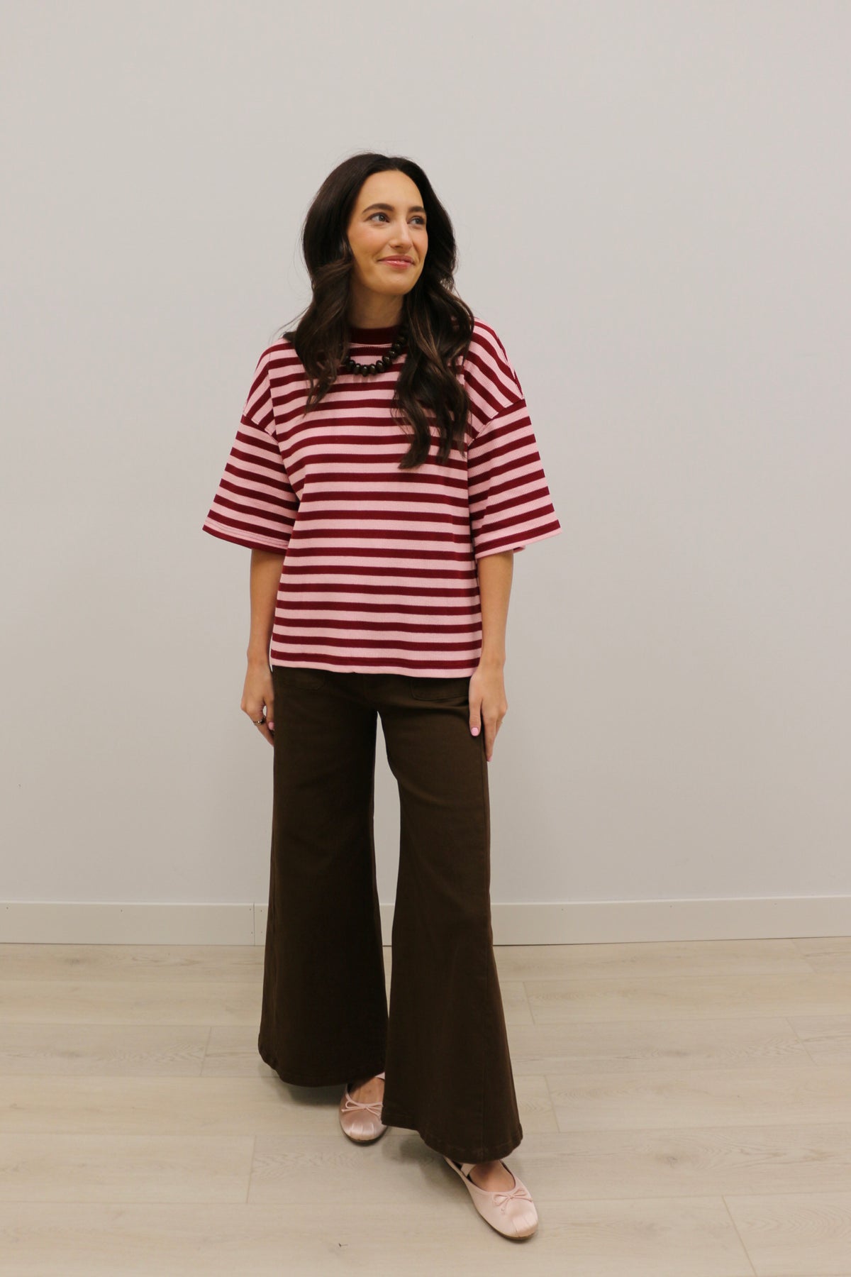 Gigi High Waisted Wide Leg Pants - Chocolate Brown
