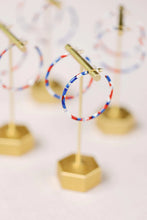 Load image into Gallery viewer, Red White &amp; Blue Skinny Hoop Earrings
