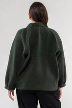 Load image into Gallery viewer, Curve Brooke Fleece Panel Snap Front Bomber Jacket - Emerald Green
