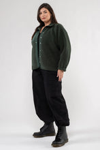 Load image into Gallery viewer, Curve Brooke Fleece Panel Snap Front Bomber Jacket - Emerald Green
