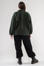 Load image into Gallery viewer, Curve Brooke Fleece Panel Snap Front Bomber Jacket - Emerald Green
