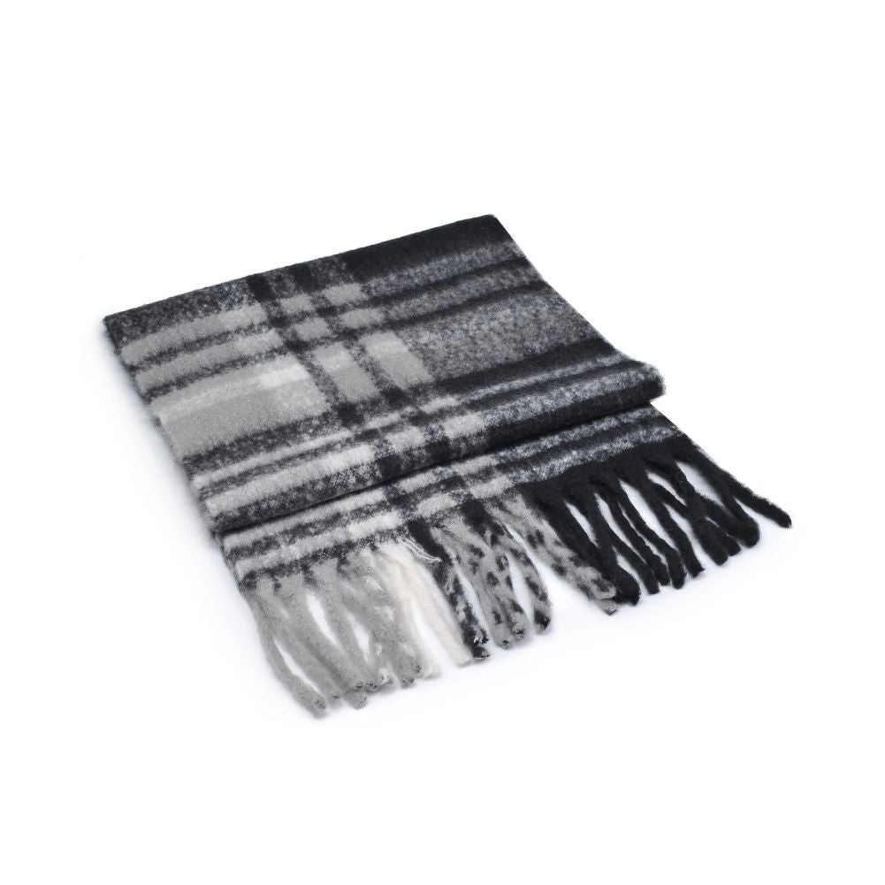 zSALE Kate Oversized Colorblock Plaid Scarf - Grey Multi