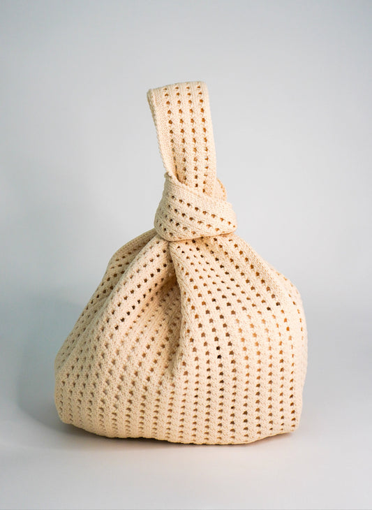 Crochet Top Knot Machine Washable Bag Small - Oat