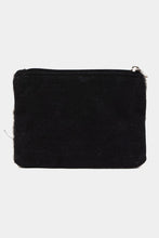 Load image into Gallery viewer, Ace of Spades Card Print Seed Beaded Coin Pouch - Black Multi
