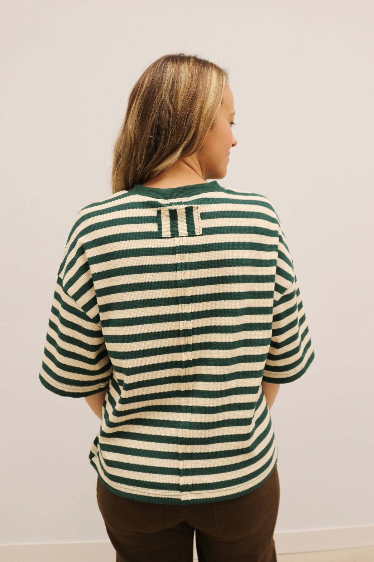 Ace Oversized Stripe Ribbed Knit Top - Green Multi