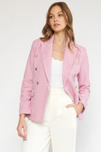 Load image into Gallery viewer, Alessandra Houndstooth Double-Breasted Blazer - Pink Gold Multi
