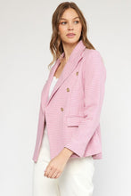 Load image into Gallery viewer, Alessandra Houndstooth Double-Breasted Blazer - Pink Gold Multi
