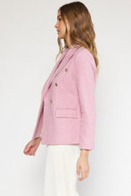 Load image into Gallery viewer, Alessandra Houndstooth Double-Breasted Blazer - Pink Gold Multi
