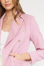 Load image into Gallery viewer, Alessandra Houndstooth Double-Breasted Blazer - Pink Gold Multi
