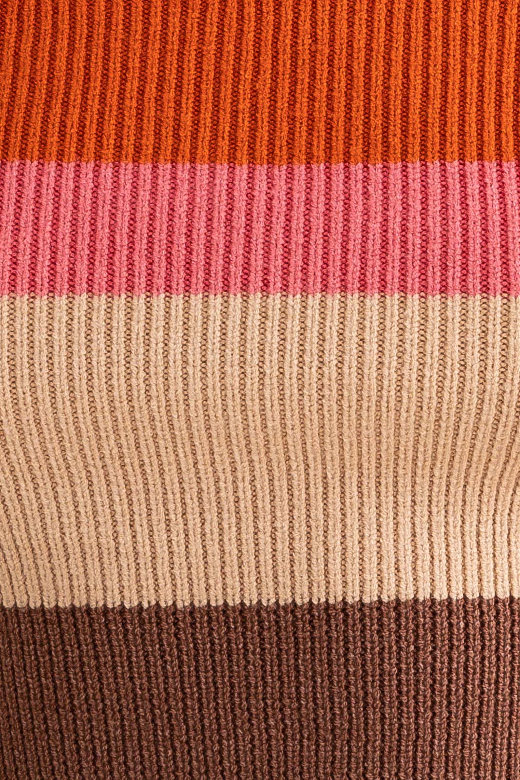 zSALE Arlo Long Sleeve Color Block Stripe Knit Crop Top - Rust Multi