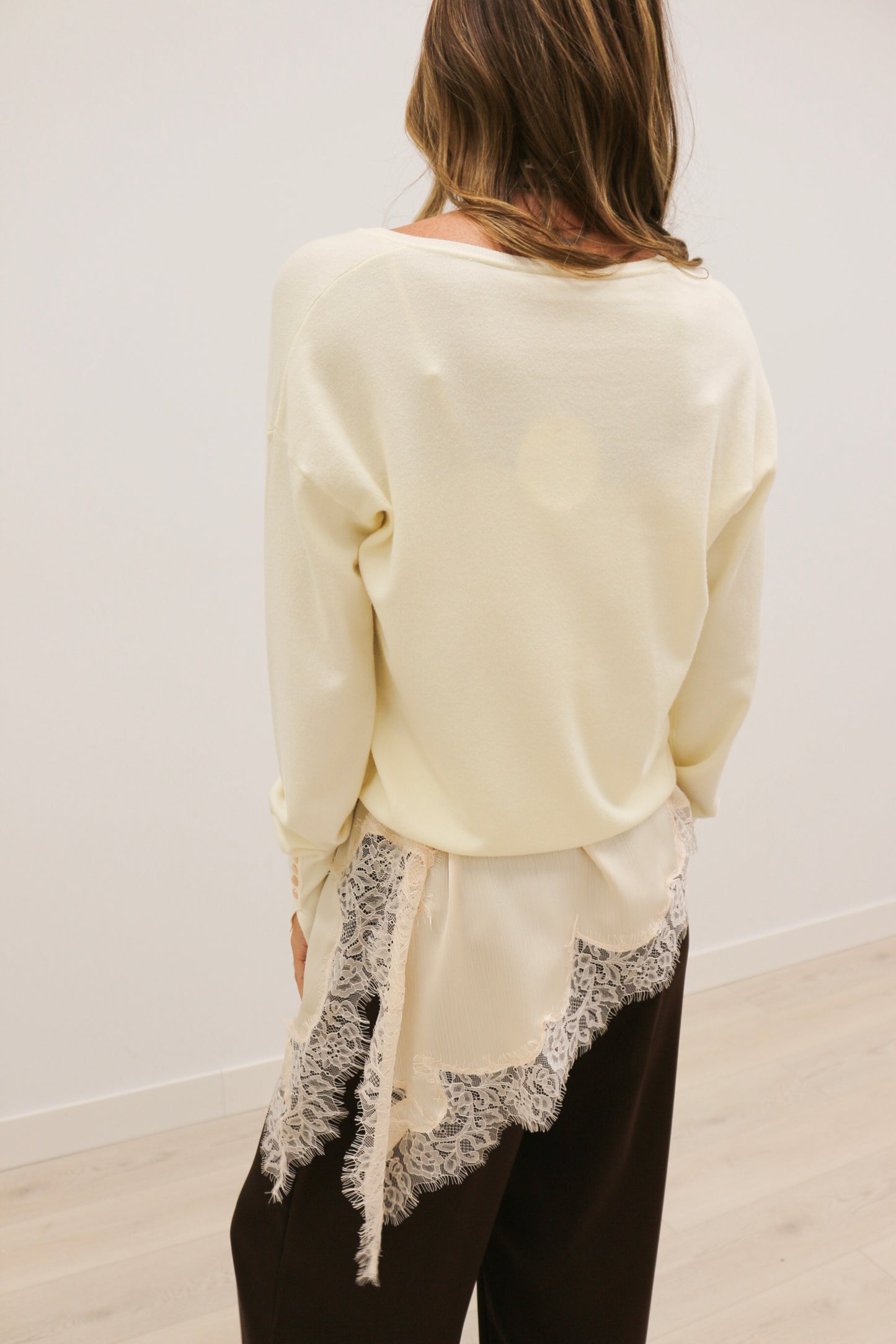 Lennox Lightweight Long Sleeve Solid Sweater - Ivory